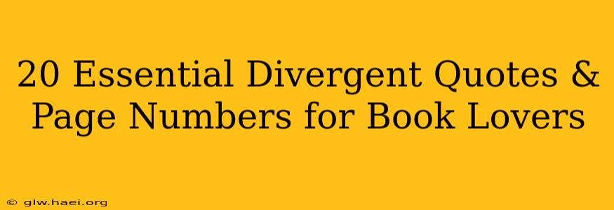 20 Essential Divergent Quotes & Page Numbers for Book Lovers