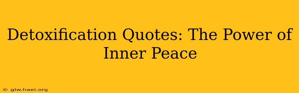 Detoxification Quotes: The Power of Inner Peace