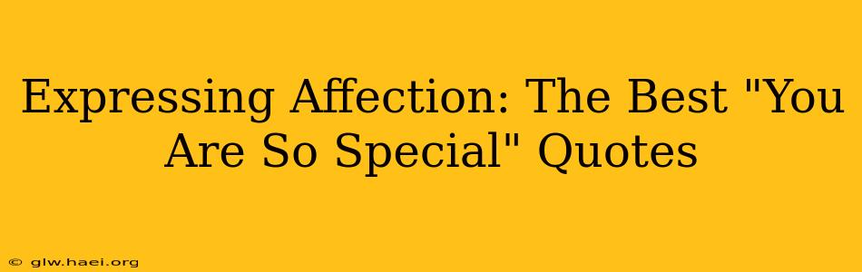 Expressing Affection: The Best "You Are So Special" Quotes