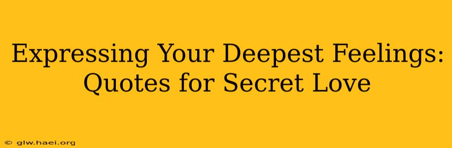 Expressing Your Deepest Feelings: Quotes for Secret Love