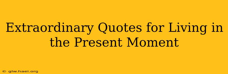 Extraordinary Quotes for Living in the Present Moment