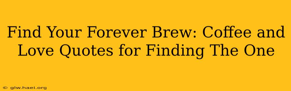 Find Your Forever Brew: Coffee and Love Quotes for Finding The One