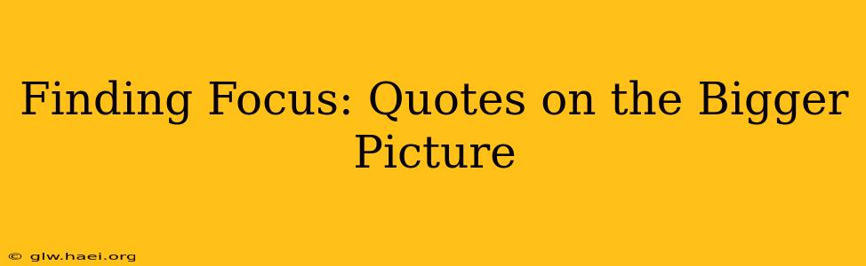 Finding Focus: Quotes on the Bigger Picture
