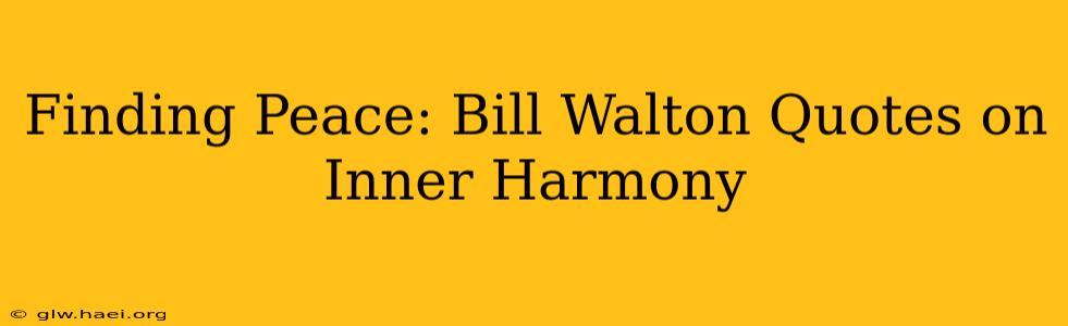 Finding Peace: Bill Walton Quotes on Inner Harmony