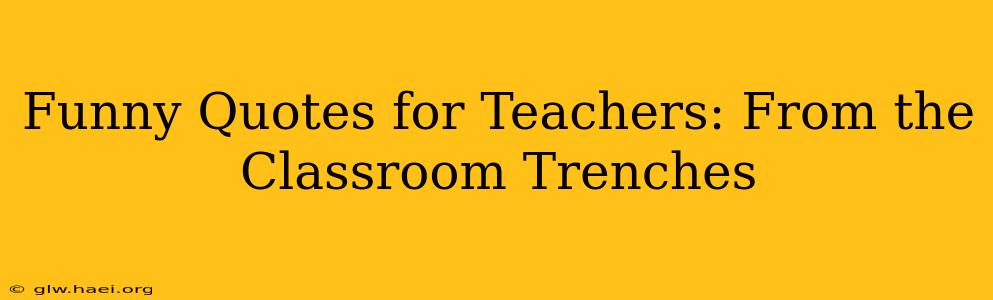 Funny Quotes for Teachers: From the Classroom Trenches