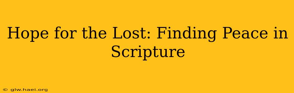 Hope for the Lost: Finding Peace in Scripture