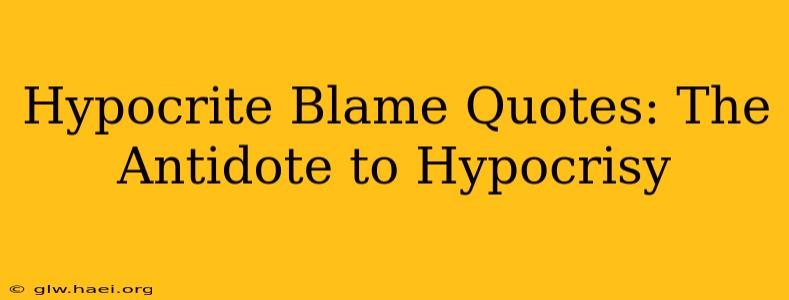 Hypocrite Blame Quotes: The Antidote to Hypocrisy