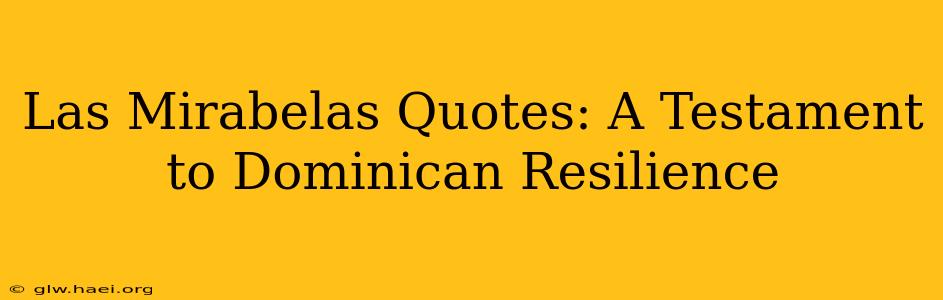 Las Mirabelas Quotes: A Testament to Dominican Resilience