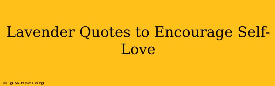 Lavender Quotes to Encourage Self-Love