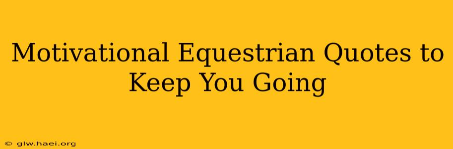 Motivational Equestrian Quotes to Keep You Going