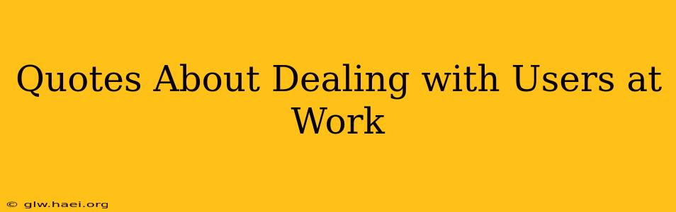 Quotes About Dealing with Users at Work