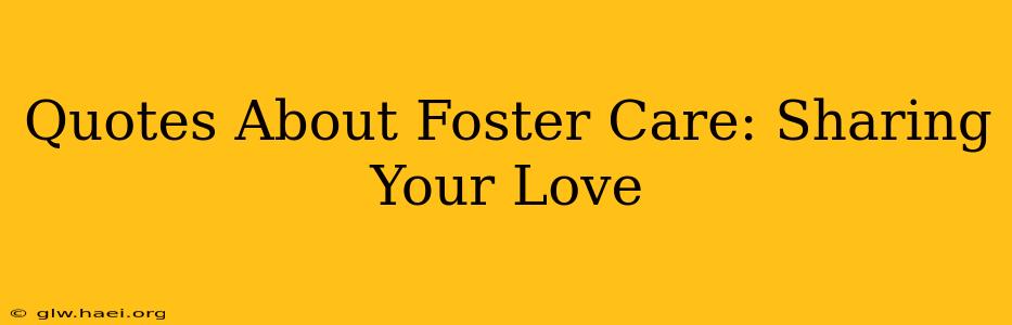 Quotes About Foster Care: Sharing Your Love