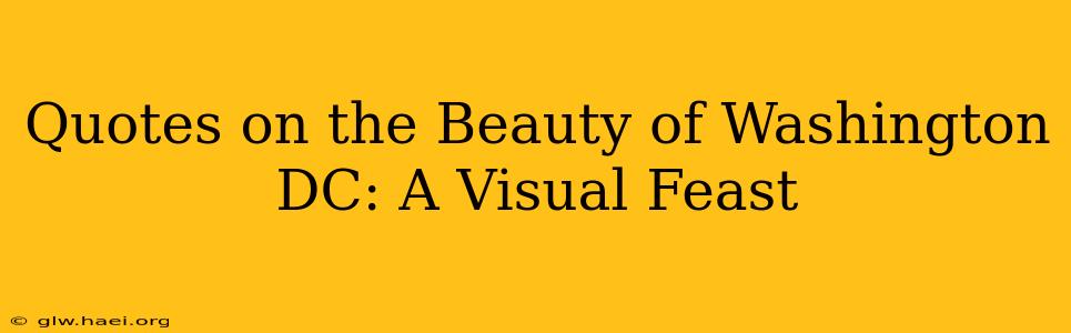 Quotes on the Beauty of Washington DC: A Visual Feast