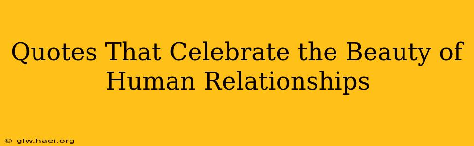 Quotes That Celebrate the Beauty of Human Relationships