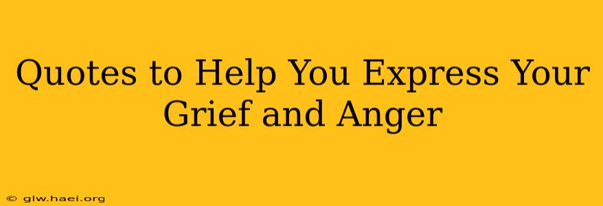 Quotes to Help You Express Your Grief and Anger