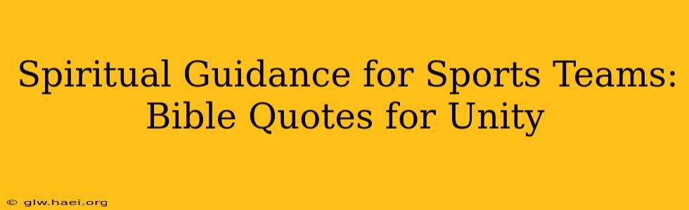 Spiritual Guidance for Sports Teams: Bible Quotes for Unity