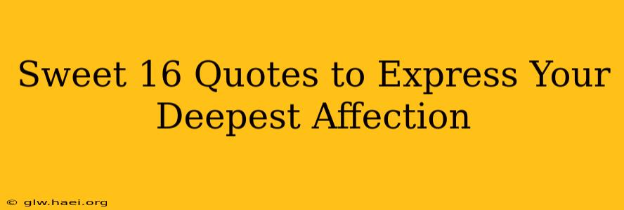 Sweet 16 Quotes to Express Your Deepest Affection