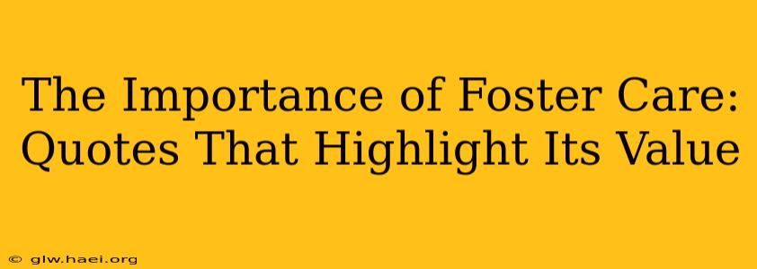 The Importance of Foster Care: Quotes That Highlight Its Value