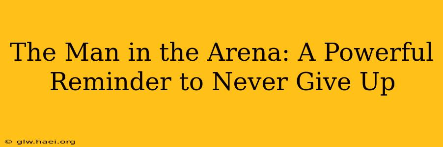 The Man in the Arena: A Powerful Reminder to Never Give Up