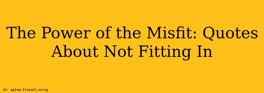 The Power of the Misfit: Quotes About Not Fitting In